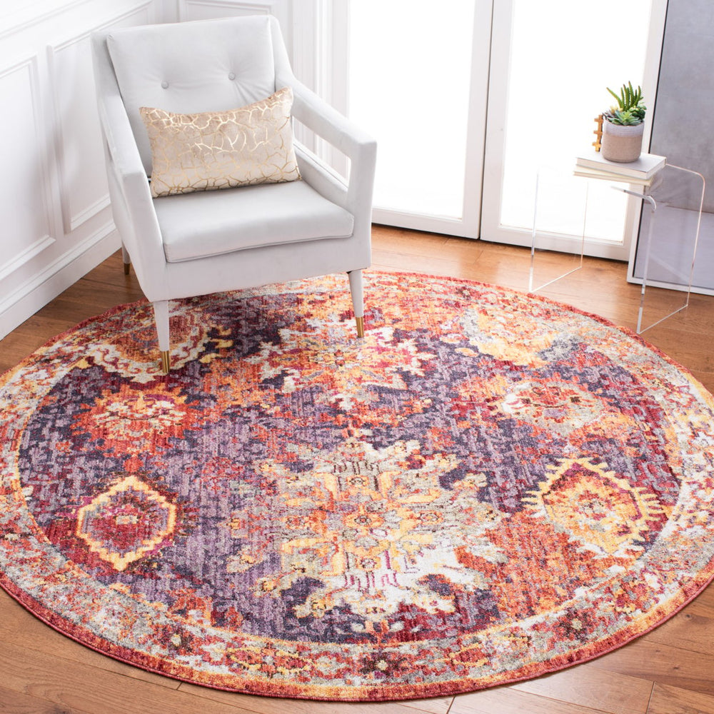 SAFAVIEH Bristol Collection BTL340R Rust / Lavender Rug Image 2