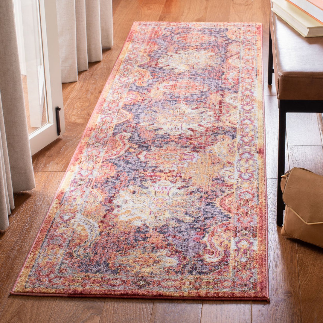 SAFAVIEH Bristol Collection BTL340R Rust / Lavender Rug Image 3