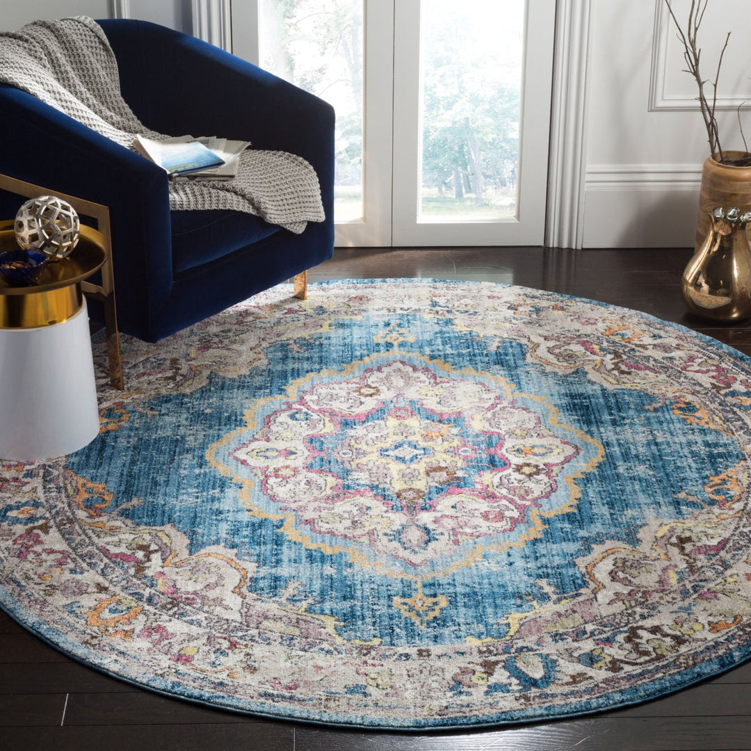 SAFAVIEH Bristol Collection BTL343C Blue / Light Grey Rug Image 2