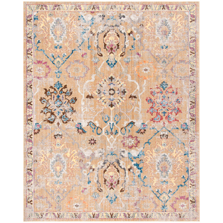 SAFAVIEH Bristol Collection BTL347C Camel / Blue Rug Image 1