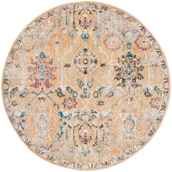 SAFAVIEH Bristol Collection BTL347C Camel / Blue Rug Image 4