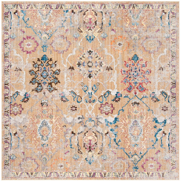 SAFAVIEH Bristol Collection BTL347C Camel / Blue Rug Image 6