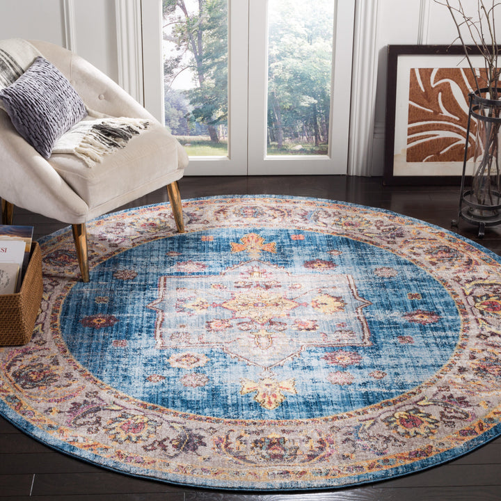 SAFAVIEH Bristol Collection BTL349C Blue / Ivory Rug Image 2