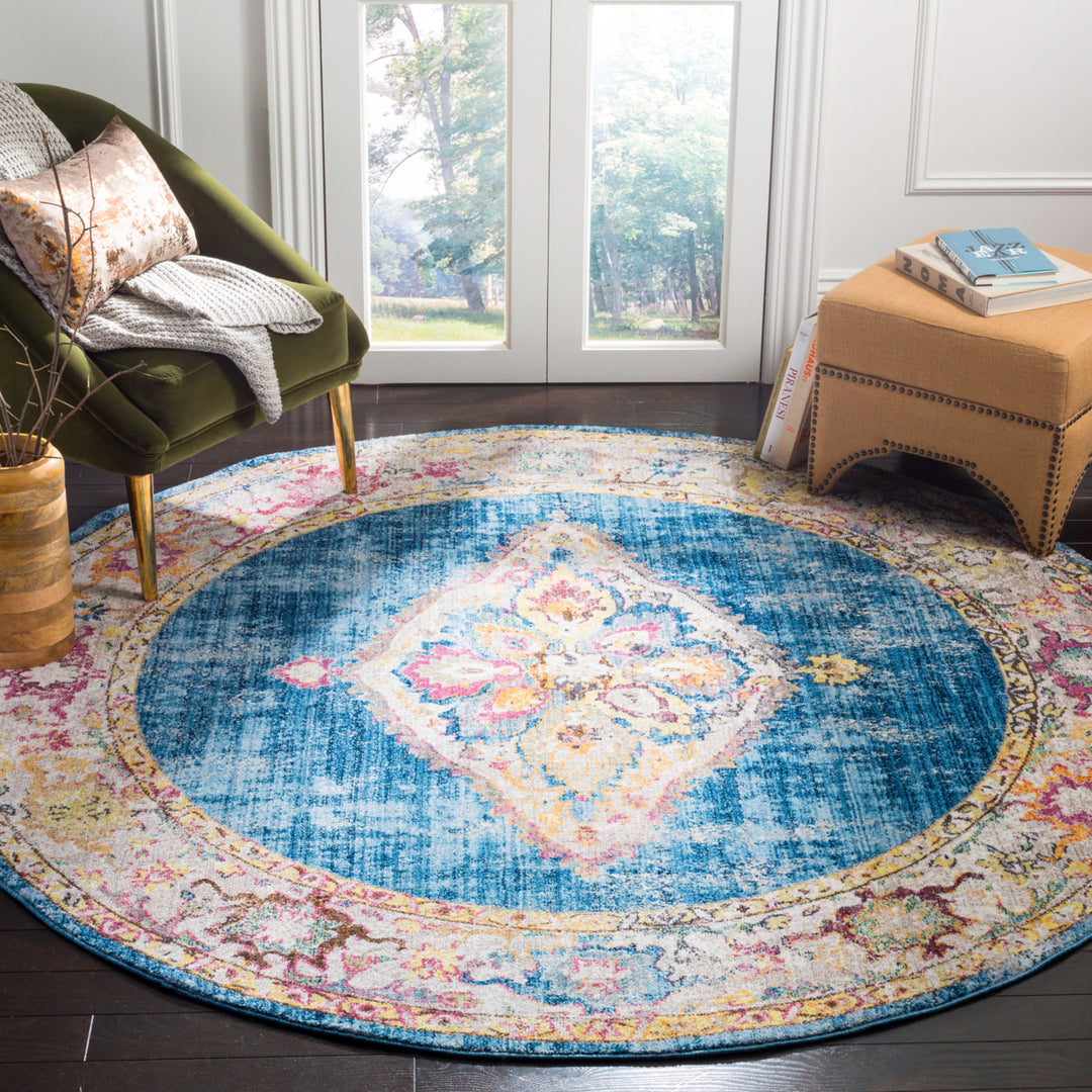 SAFAVIEH Bristol Collection BTL348C Blue / Ivory Rug Image 2