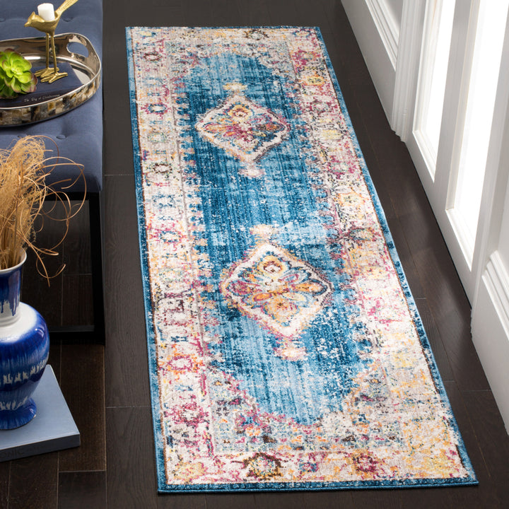 SAFAVIEH Bristol Collection BTL348C Blue / Ivory Rug Image 3