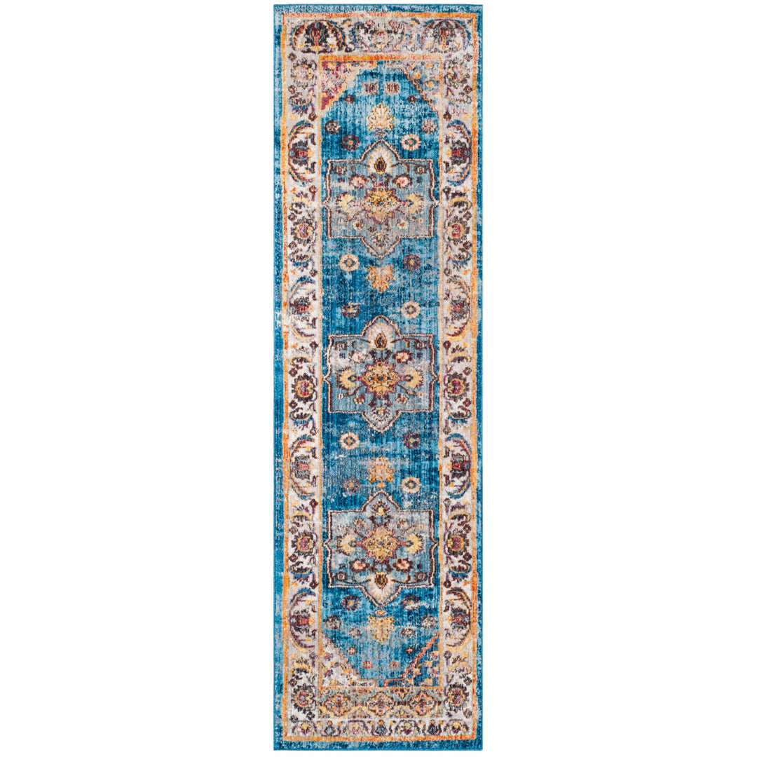 SAFAVIEH Bristol Collection BTL349C Blue / Ivory Rug Image 5