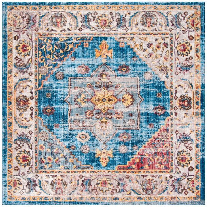 SAFAVIEH Bristol Collection BTL349C Blue / Ivory Rug Image 6