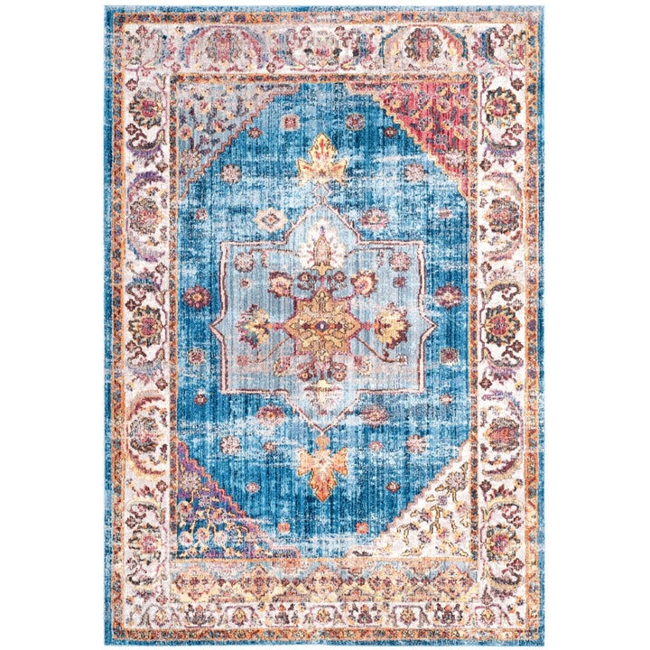 SAFAVIEH Bristol Collection BTL349C Blue / Ivory Rug Image 1