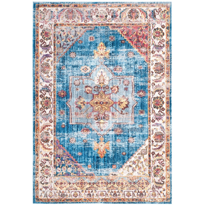 SAFAVIEH Bristol Collection BTL349C Blue / Ivory Rug Image 8