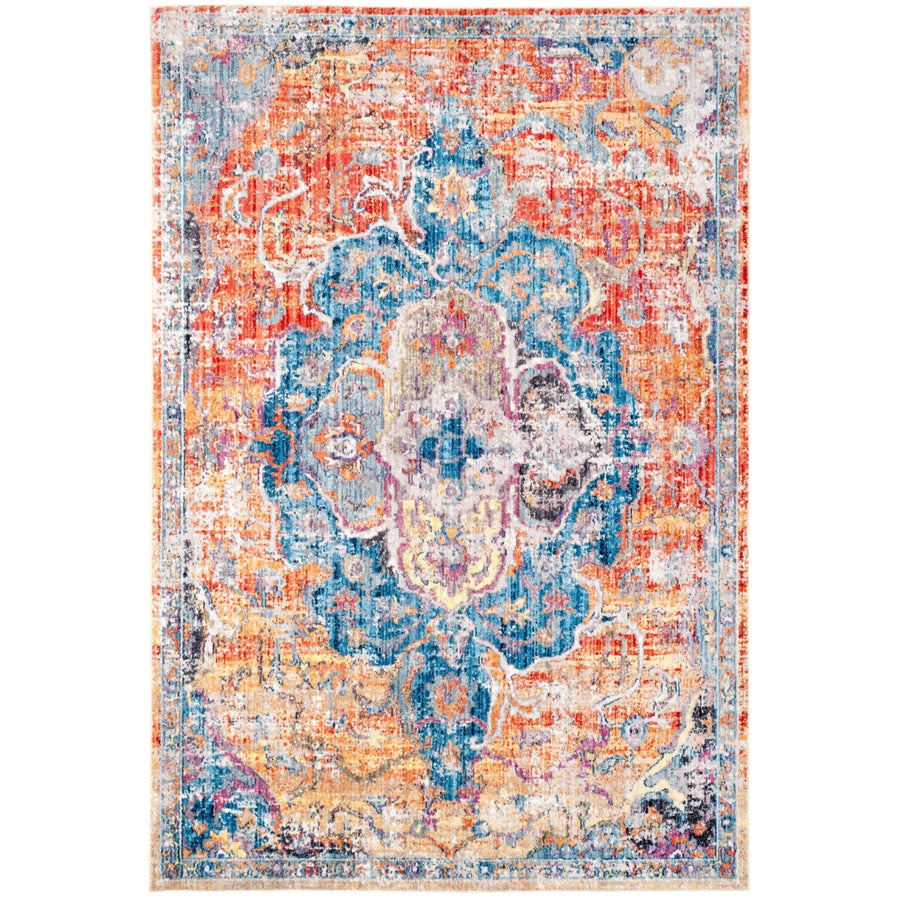 SAFAVIEH Bristol Collection BTL350S Blue / Orange Rug Image 1