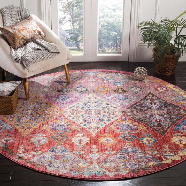 SAFAVIEH Bristol Collection BTL352R Rose / Multi Rug Image 2