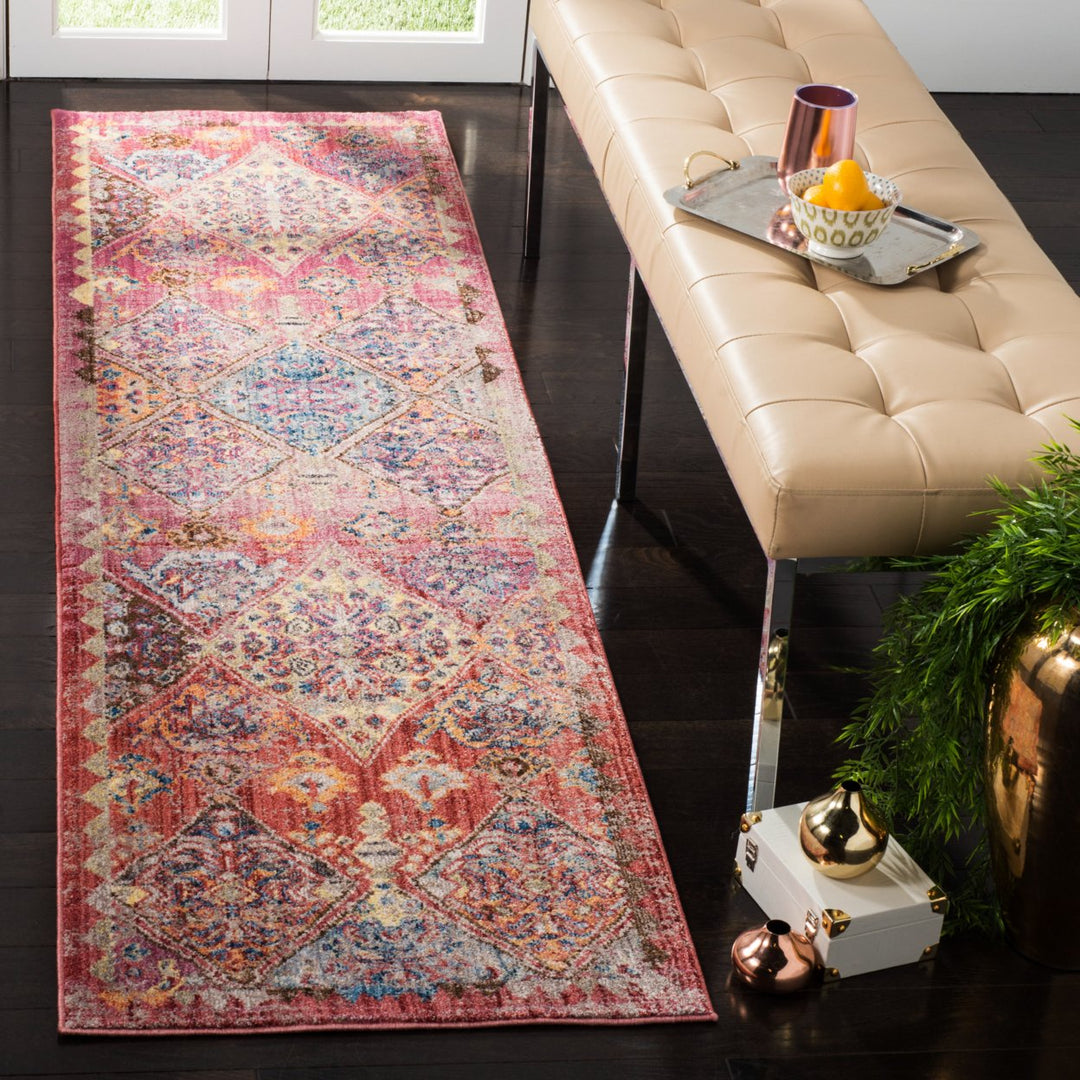 SAFAVIEH Bristol Collection BTL352R Rose / Multi Rug Image 3