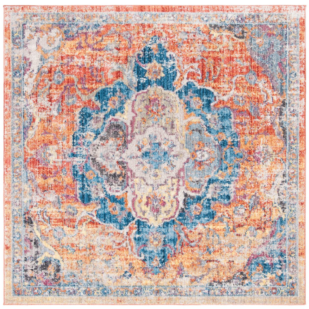 SAFAVIEH Bristol Collection BTL350S Blue / Orange Rug Image 6