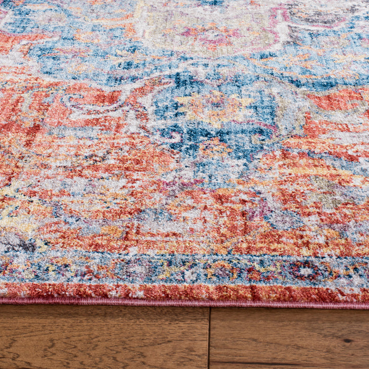 SAFAVIEH Bristol Collection BTL350S Blue / Orange Rug Image 7