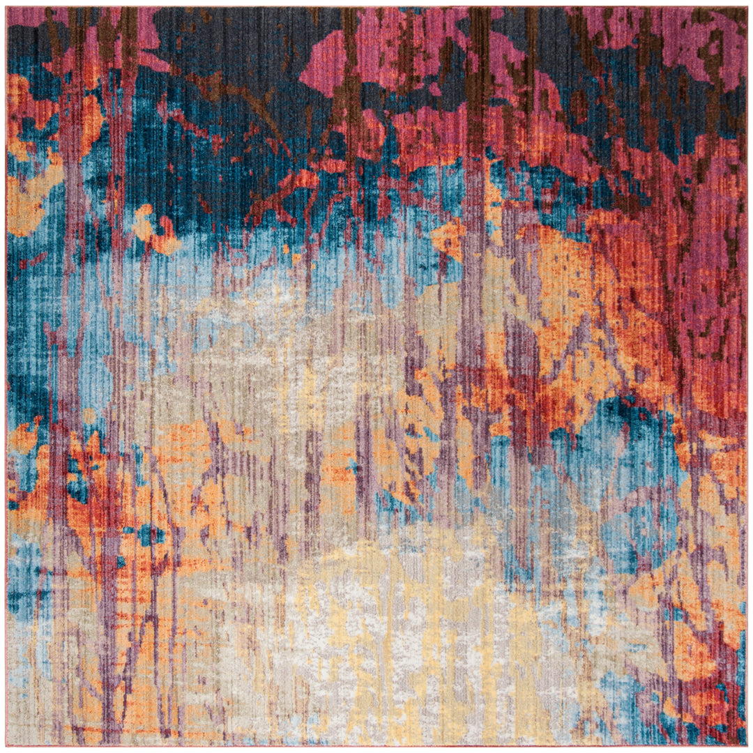 SAFAVIEH Bristol Collection BTL354F Blue / Rust Rug Image 6