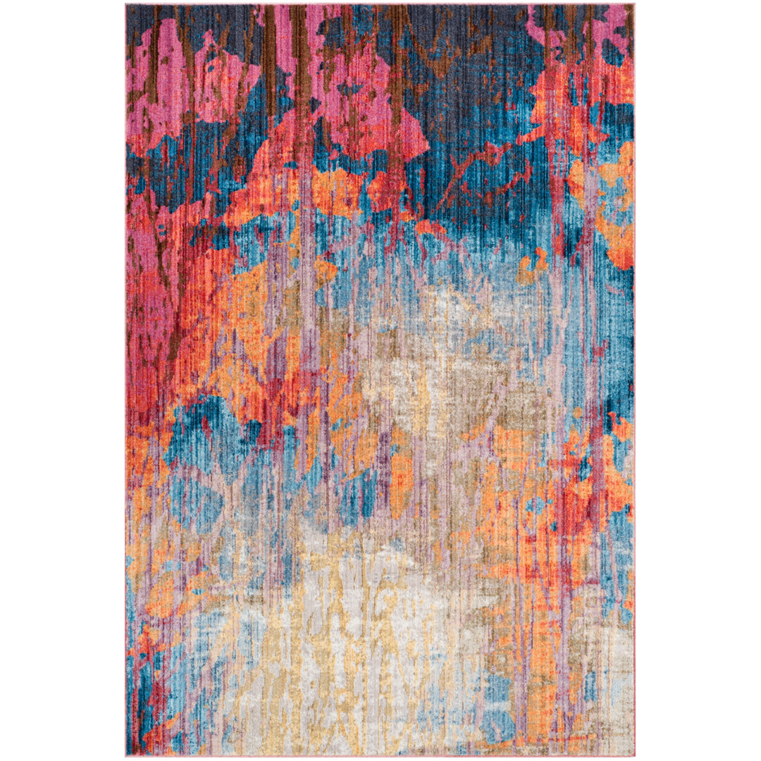 SAFAVIEH Bristol Collection BTL354F Blue / Rust Rug Image 8