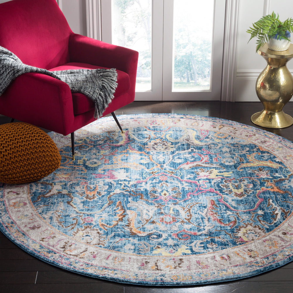 SAFAVIEH Bristol Collection BTL357C Blue / Light Grey Rug Image 2