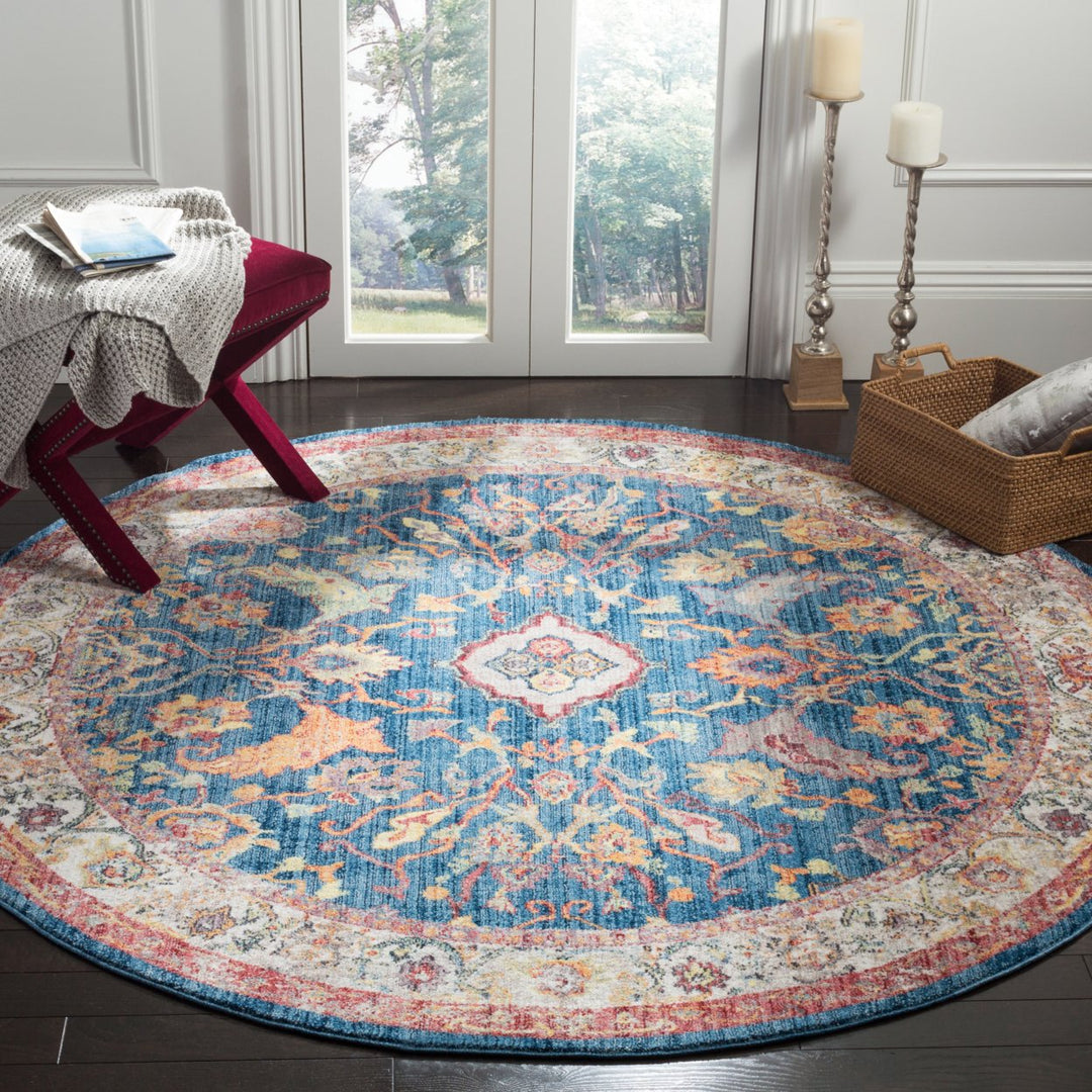 SAFAVIEH Bristol Collection BTL361C Blue / Light Grey Rug Image 2