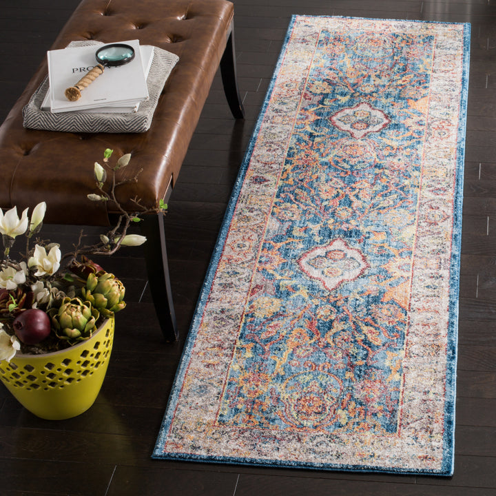 SAFAVIEH Bristol Collection BTL361C Blue / Light Grey Rug Image 3