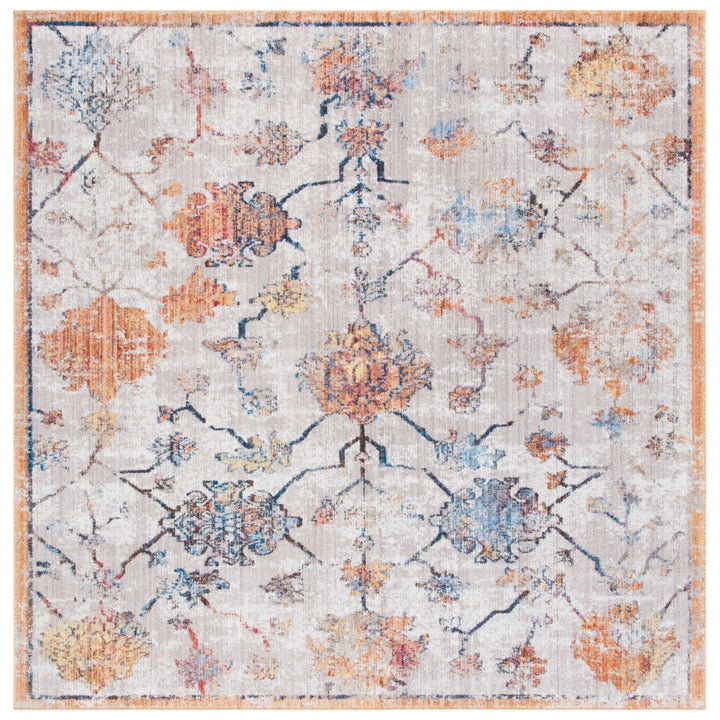 SAFAVIEH Bristol Collection BTL444F Grey / Orange Rug Image 6