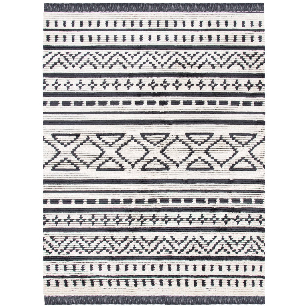 SAFAVIEH Burko Collection BUR226A Ivory / Black Rug Image 1