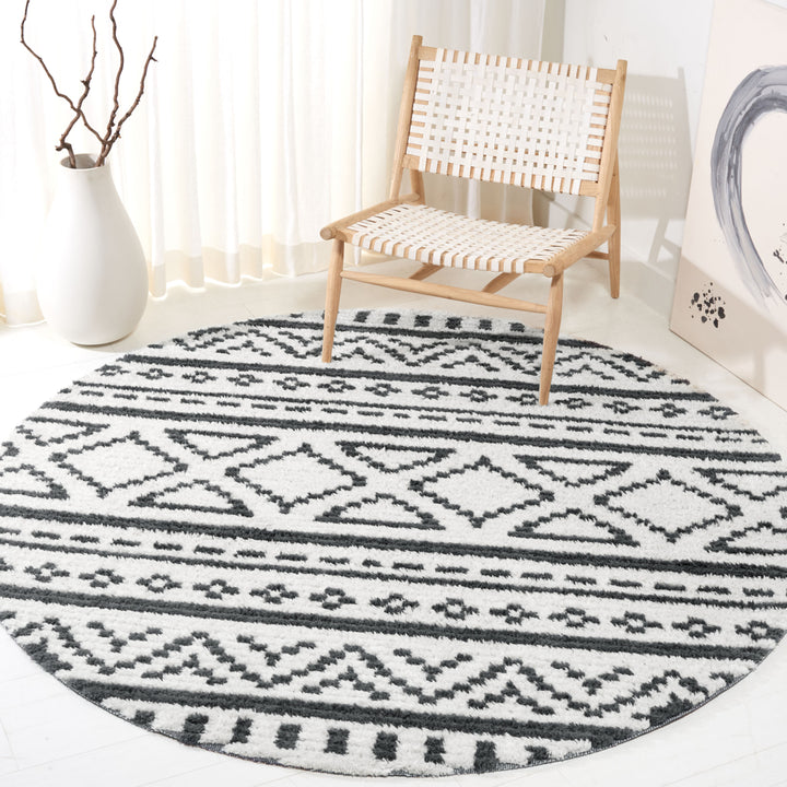 SAFAVIEH Burko Collection BUR226A Ivory / Black Rug Image 2