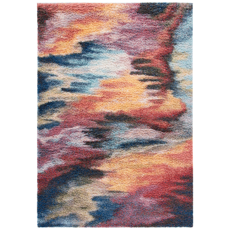 SAFAVIEH Calista Collection CAL114Q Red / Blue Rug Image 1
