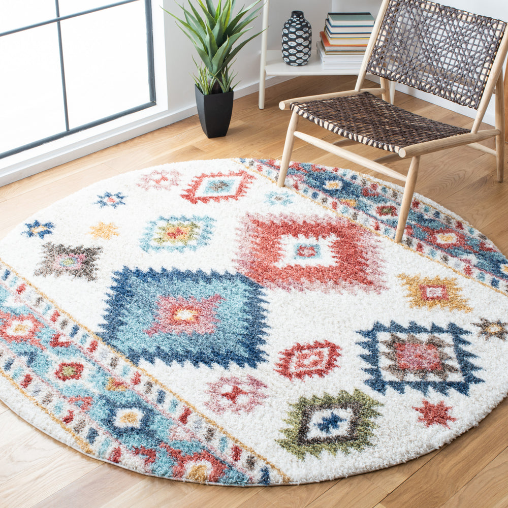 SAFAVIEH Calista Collection CAL142A Ivory / Blue Rug Image 2