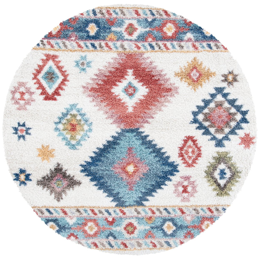 SAFAVIEH Calista Collection CAL142A Ivory / Blue Rug Image 3