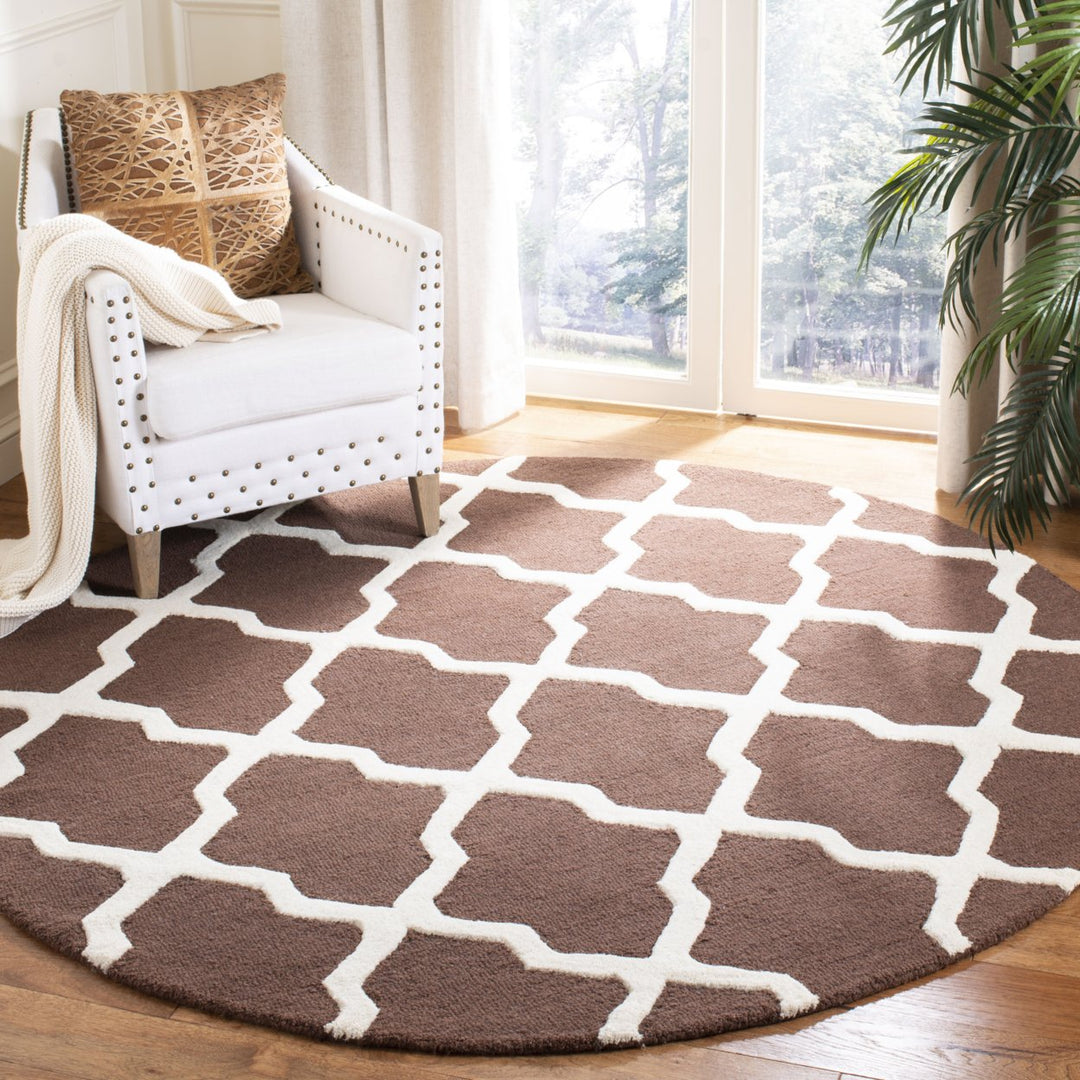 SAFAVIEH Cambridge CAM121H Dark Brown / Ivory Rug Image 10