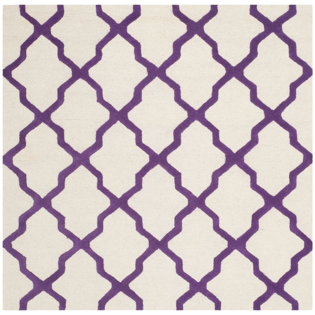 SAFAVIEH Cambridge CAM121V Handmade Ivory /Purple Rug Image 6