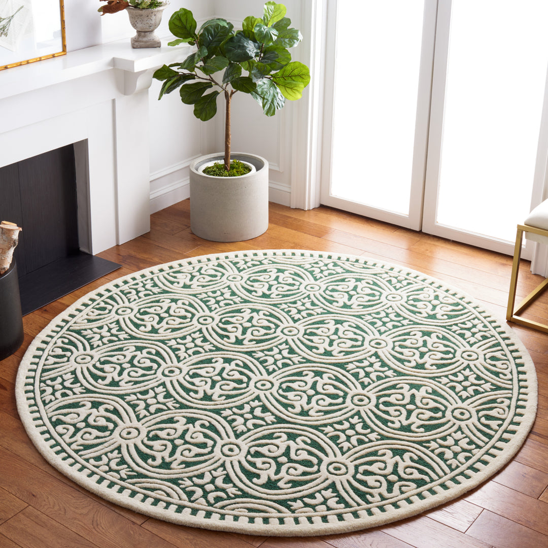 SAFAVIEH Cambridge CAM123Y Dark Green / Ivory Rug Image 2