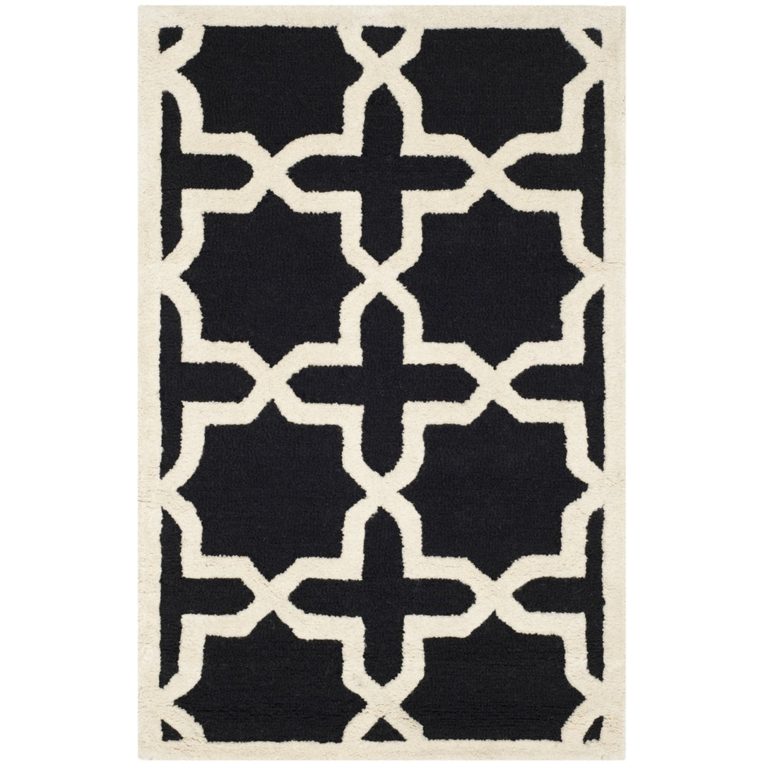 SAFAVIEH Cambridge CAM125E Handmade Black / Ivory Rug Image 9