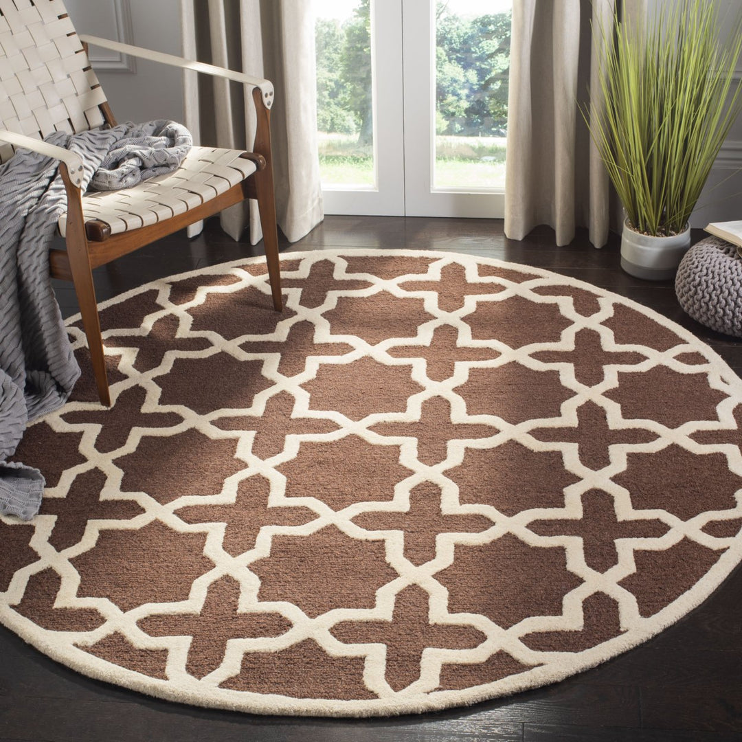 SAFAVIEH Cambridge CAM125H Dark Brown / Ivory Rug Image 2