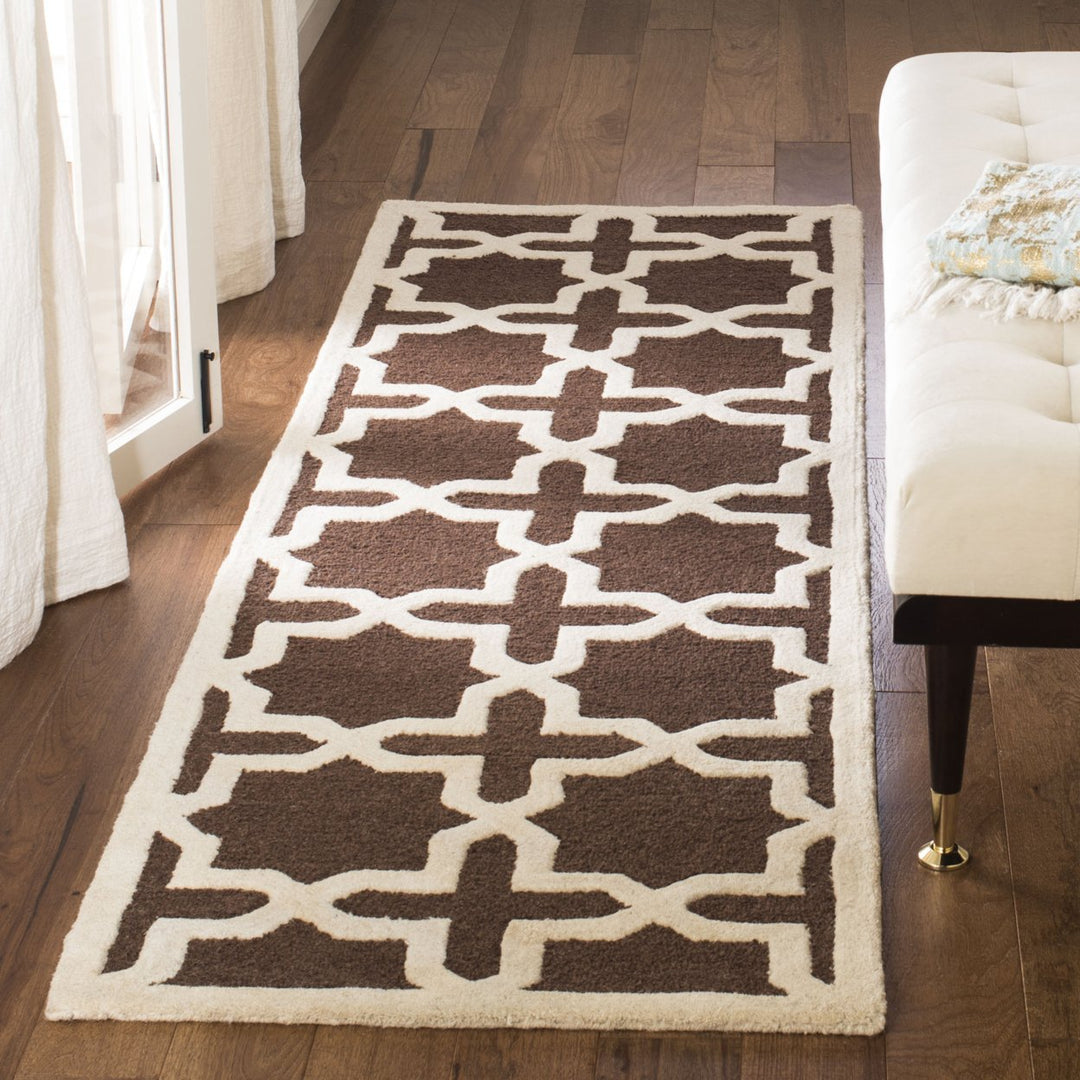 SAFAVIEH Cambridge CAM125H Dark Brown / Ivory Rug Image 3