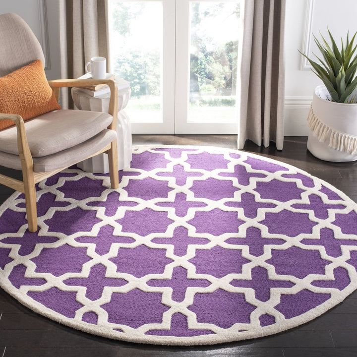 SAFAVIEH Cambridge CAM125K Handmade Purple /Ivory Rug Image 2