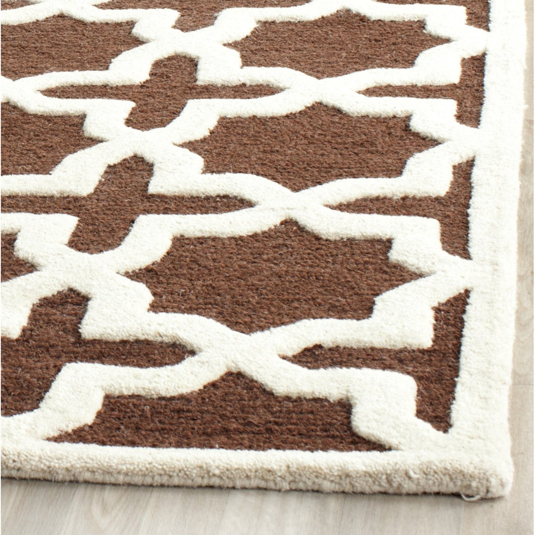 SAFAVIEH Cambridge CAM125H Dark Brown / Ivory Rug Image 7