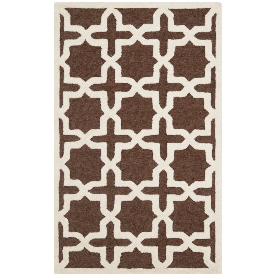 SAFAVIEH Cambridge CAM125H Dark Brown / Ivory Rug Image 1