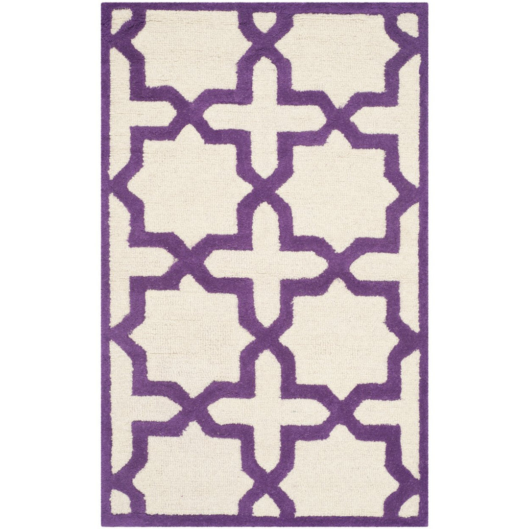 SAFAVIEH Cambridge CAM125V Handmade Ivory /Purple Rug Image 8