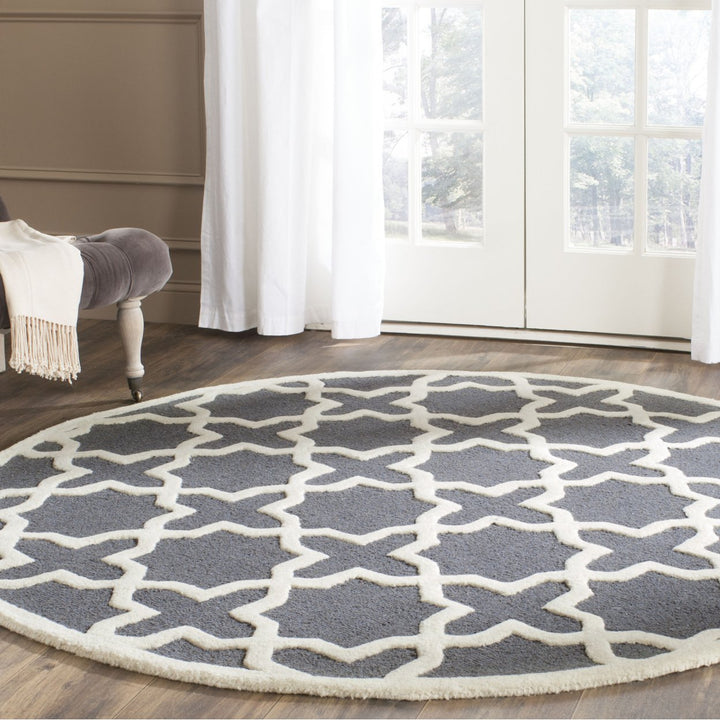 SAFAVIEH Cambridge CAM125X Dark Grey / Ivory Rug Image 2