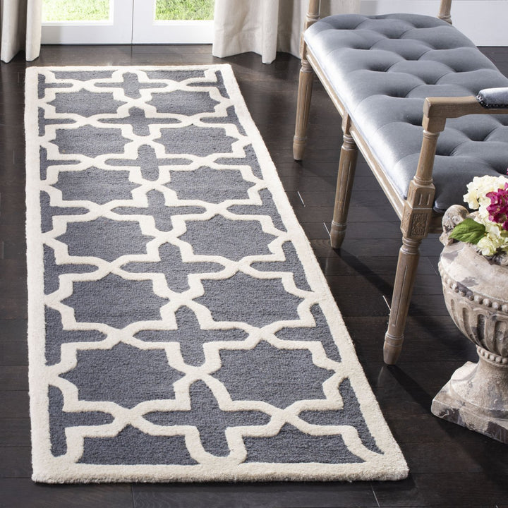 SAFAVIEH Cambridge CAM125X Dark Grey / Ivory Rug Image 3