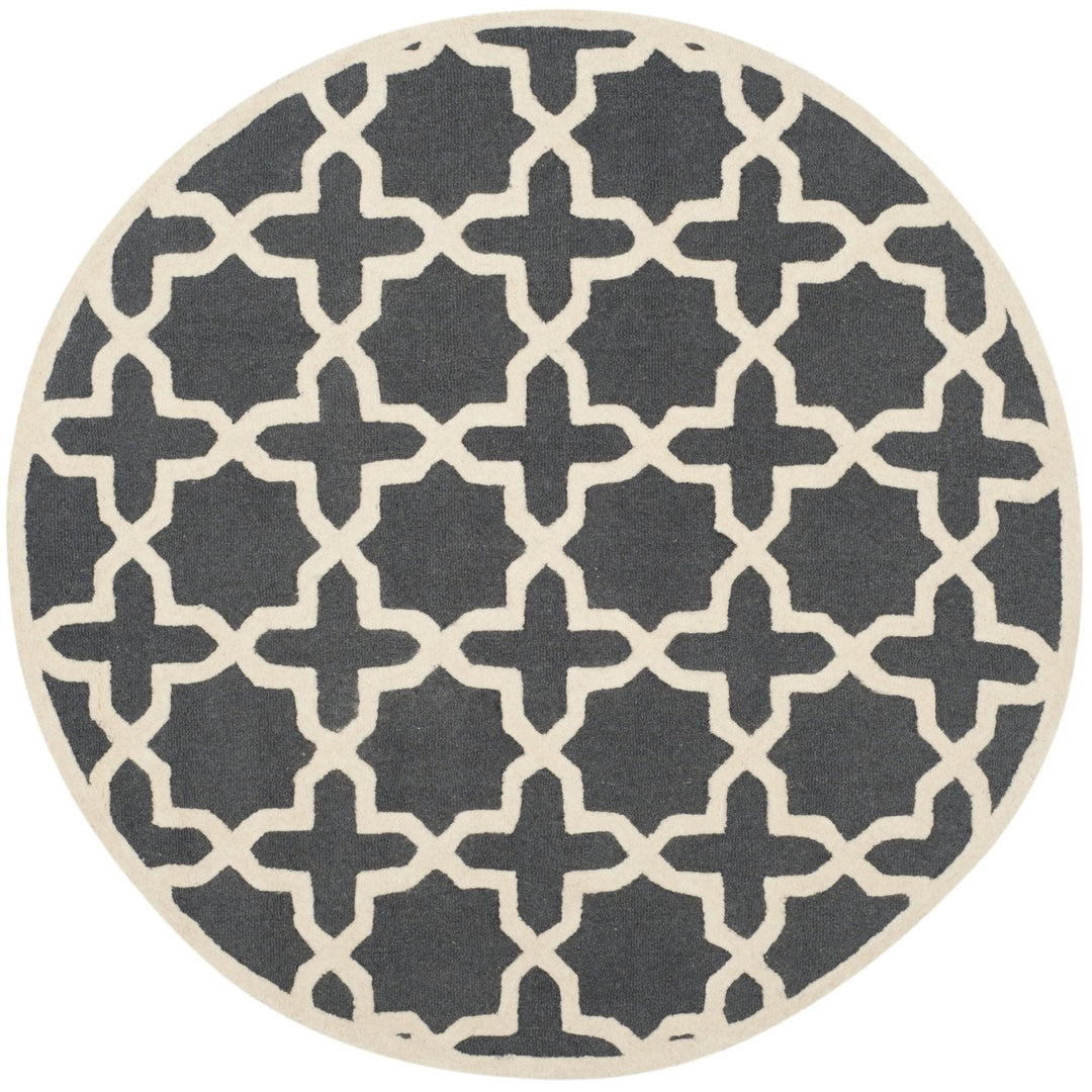 SAFAVIEH Cambridge CAM125X Dark Grey / Ivory Rug Image 1