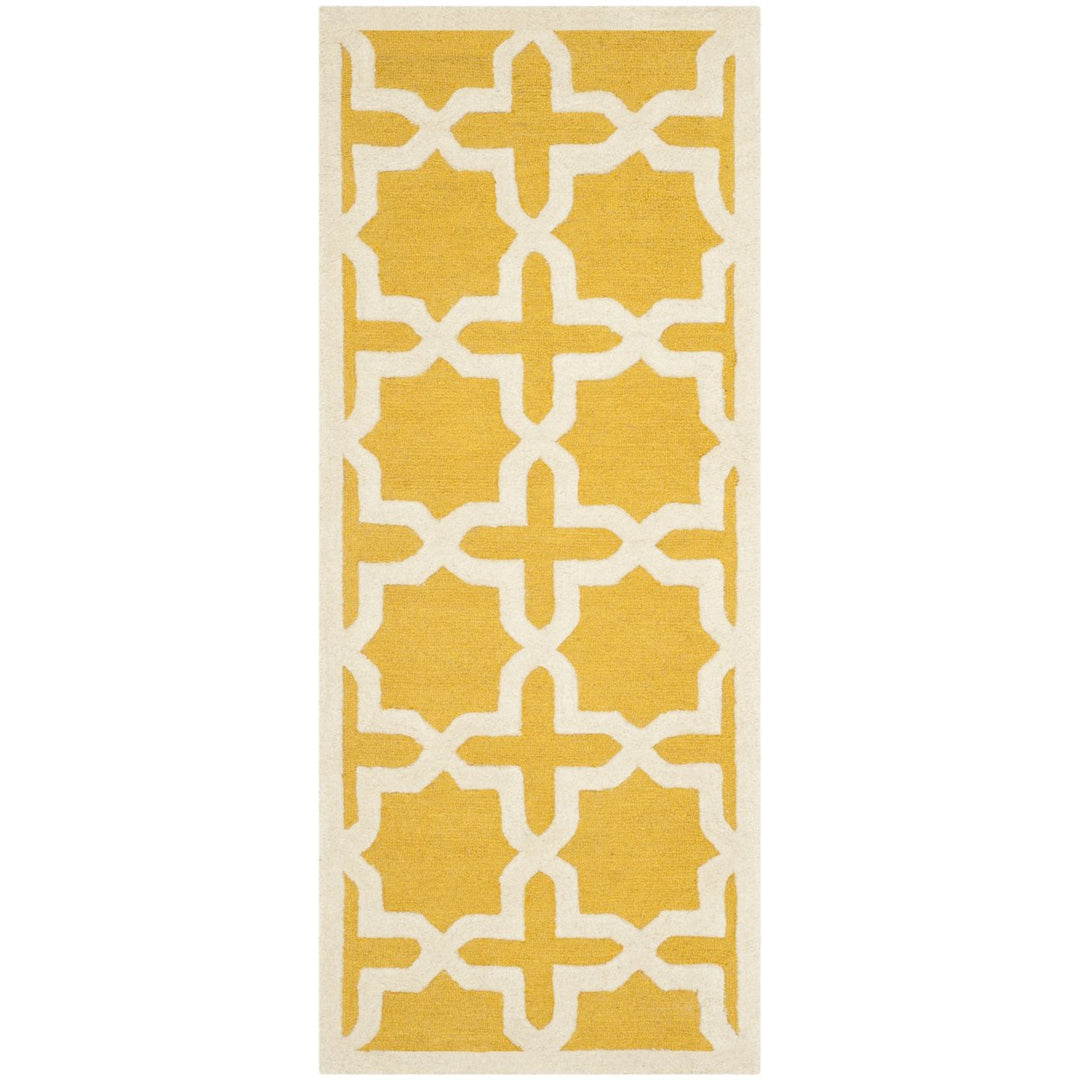 SAFAVIEH Cambridge CAM125Q Handmade Gold / Ivory Rug Image 1