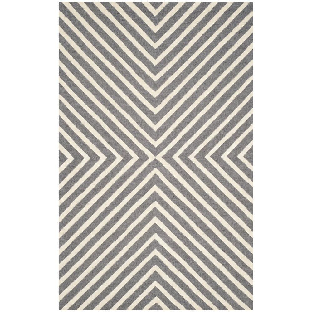 SAFAVIEH Cambridge CAM129X Dark Grey / Ivory Rug Image 2