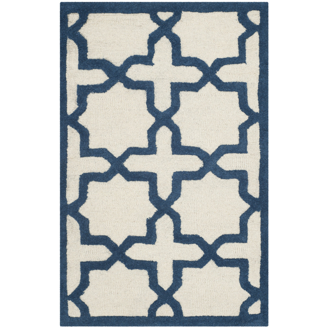 SAFAVIEH Cambridge CAM125Z Handmade Ivory / Navy Rug Image 8