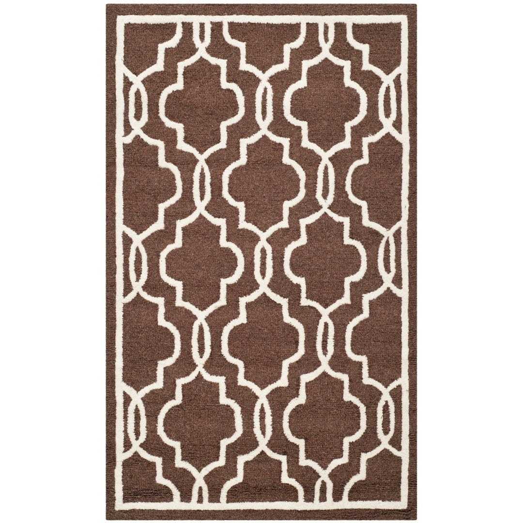 SAFAVIEH Cambridge CAM131H Dark Brown / Ivory Rug Image 1