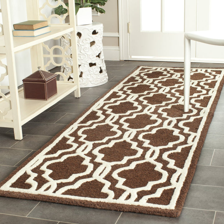 SAFAVIEH Cambridge CAM131H Dark Brown / Ivory Rug Image 10