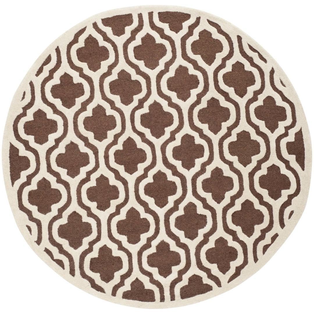 SAFAVIEH Cambridge CAM132H Dark Brown / Ivory Rug Image 1