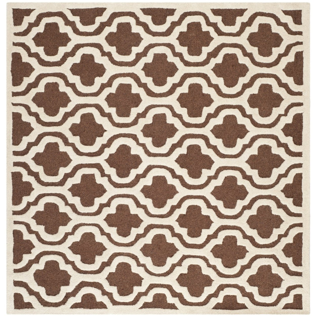 SAFAVIEH Cambridge CAM132H Dark Brown / Ivory Rug Image 1