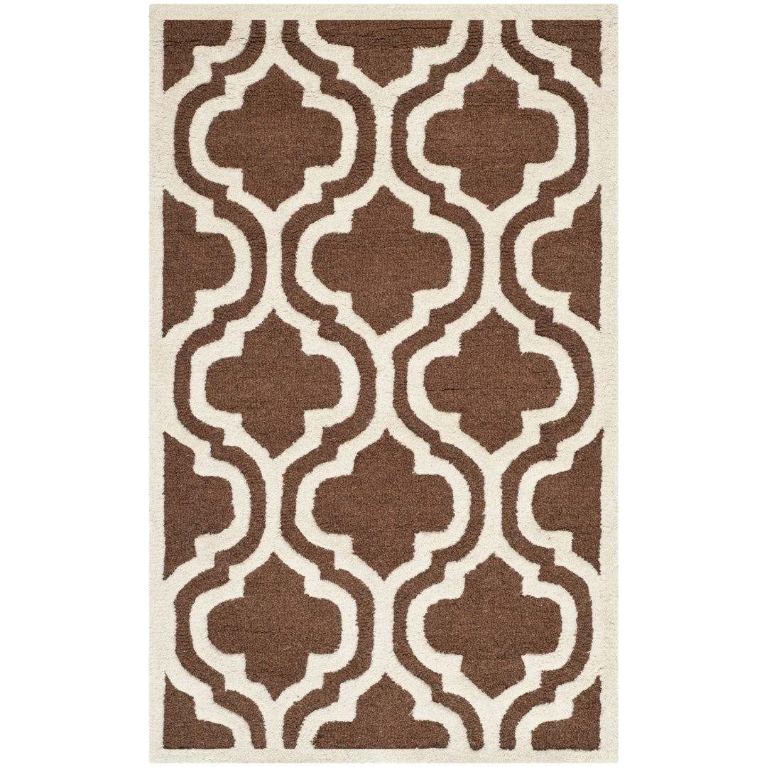 SAFAVIEH Cambridge CAM132H Dark Brown / Ivory Rug Image 8